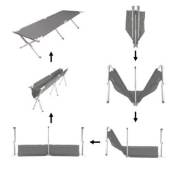 Skladacia turistická posteľ kanada- čierna