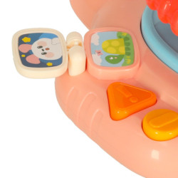 Detský interaktívny volant simulátor hudby zvuky ružová