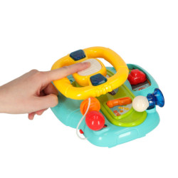 Detský interaktívny volant simulátor hudby znie modro