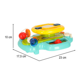 Detský interaktívny volant simulátor hudby znie modro