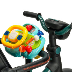 Detský interaktívny volant simulátor hudby znie modro