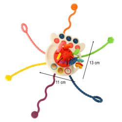 Montessori senzorická hračka pre bábätká šnúrky gombíky korálky