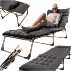 Turistická sklápacia poľná posteľ-  tmavo sivá