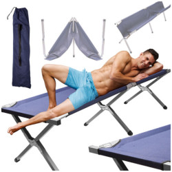 Skladacia poľná posteľ turistická- modrá