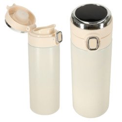 Termohrnček s náustkom LED termoska 420ml béžová