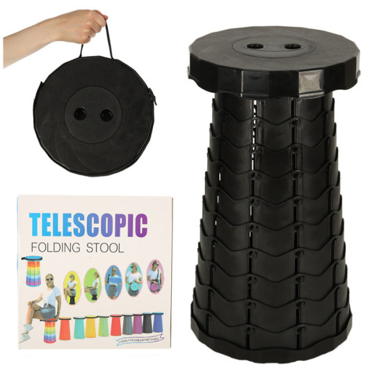 Skladacia stolička pre domáce záhradné kepovanie-  čierna