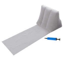 Plážové ležadlo s nafukovacou podložkou a opierkou chrbta sivé