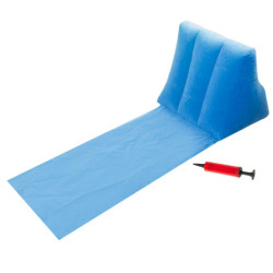 Plážové ležadlo s opierkou nafukovacie modré