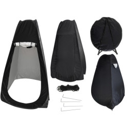 Stanová sprcha šatňa prenosné wc čierna