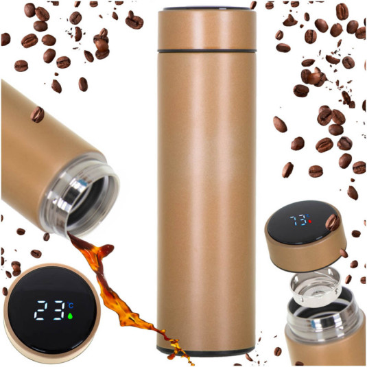 Termoska hrnček smart LED 500ml zlatá