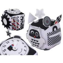 Vzdelávacia senzorická kocka kontrastná mäkká hmatová