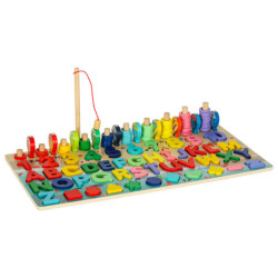 Drevené počítacie koliesko rybárskej abecedy