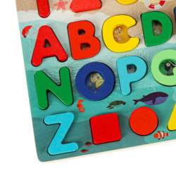 Drevené počítacie koliesko rybárskej abecedy