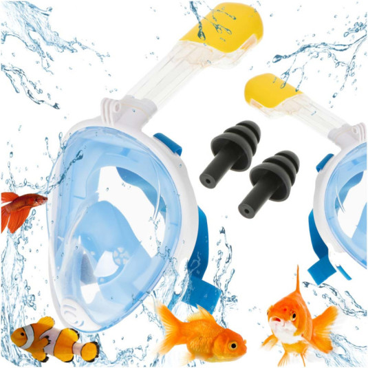 Celá skladacia maska so šnorchlom L/XL modrá