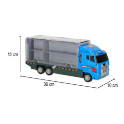 Transportér TIR launcher + kovové autá polície