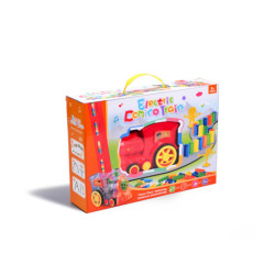 Lokomotíva Vlak Skladačka domino vlak červená