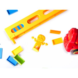 Lokomotíva Vlak Skladačka domino vlak červená