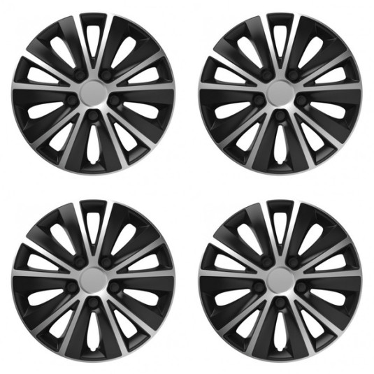 Puklice pre Škoda 16 RAPIDE silver and black