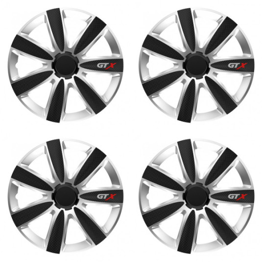 Puklice pre Škoda 15 GTX CARBON silver/black