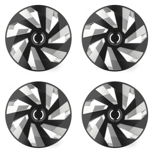 Puklice pre Škoda 14 Vector RC black and silver