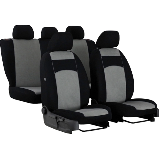 Autopoťahy Tuning 100% šedo-čierne (velour-textil)