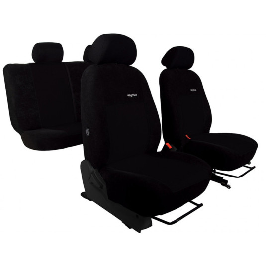 Poťahy pre VOLKSWAGEN TOURAN 5X1 II (od 2015) Elegance (velour-velour) čierna (vyp)