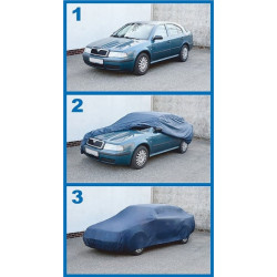 Ochranná autoplachta FULL XL 533x177x119cm NYLON rozbalená (vyp)