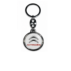 Kľúčenka živicová Citroën biela okrúhla