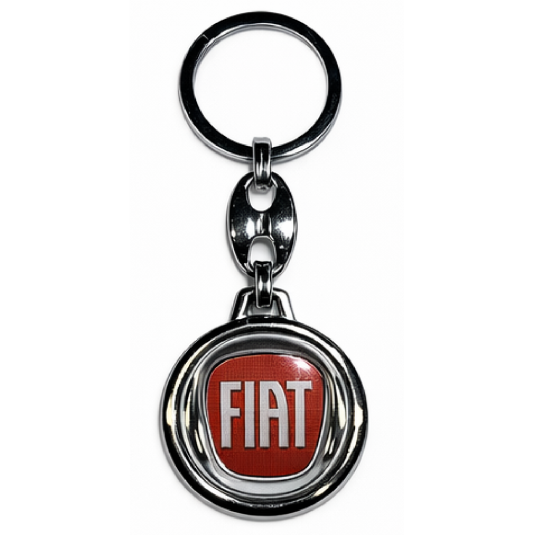 Kľúčenka živicová Fiat červená okrúhla
