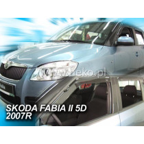 Deflektory ŠKODA Fabia II 5D (+zadné) HB (2007-2014)