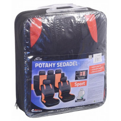 Poťahy sedadiel sada 9ks SPORT červené AIRBAG