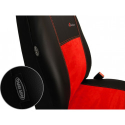 Autopoťahy Exclusive Alcantara tehlovo červeno-čierne (Alcantara-koža)