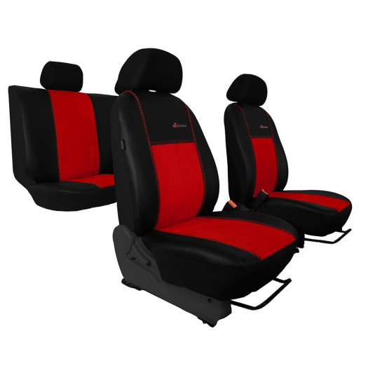 Autopoťahy Exclusive Alcantara červeno-čierne (Alcantara-koža)