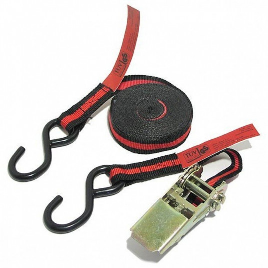 Popruh s račňou a hákmi 5m TÜV / GS