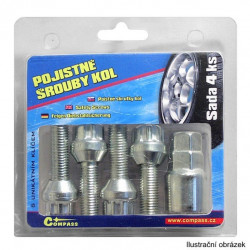 Poistné skrutky kolies B M12x1, 50x26mm kužeľové sedlo