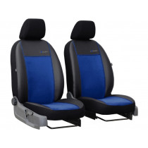 Autopoťahy Exclusive Alcantara 1+1 predné (Alcantara-koža) modro-čierne