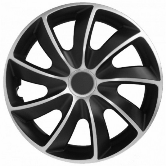 Puklice 16 palcové strieborno-čierne