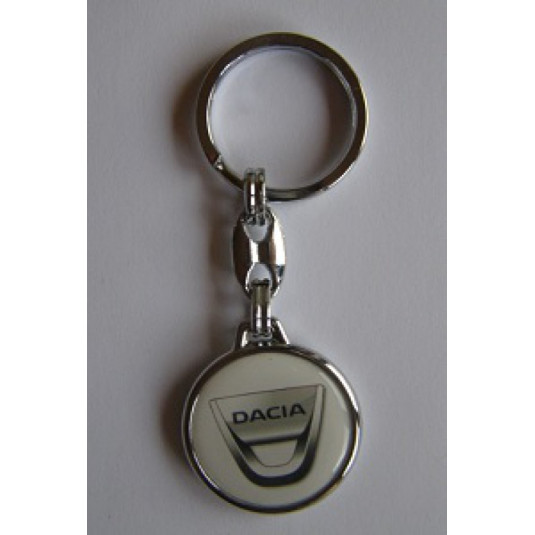 Kľúčenka živicová Dacia staršie logo biela okrúhla