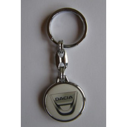 Kľúčenka živicová Dacia staršie logo biela okrúhla