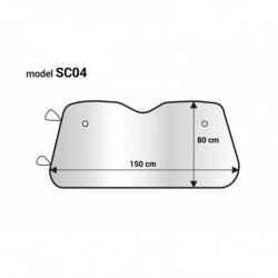 Clona na predné sklo strieborná - 150x80 cm