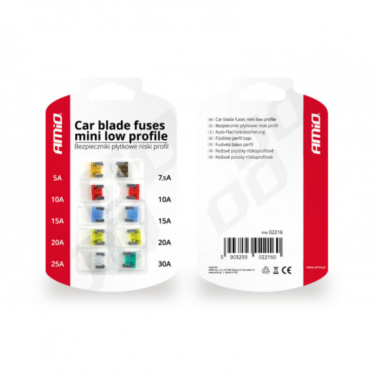 Nožové poistky nízkoprofilové 10 ks