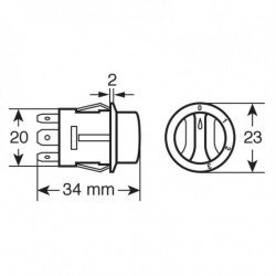 Prepínač 3- polohy 20A 12/24V