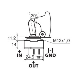 Spínač páčkový 12 V 20 A červený Model 2