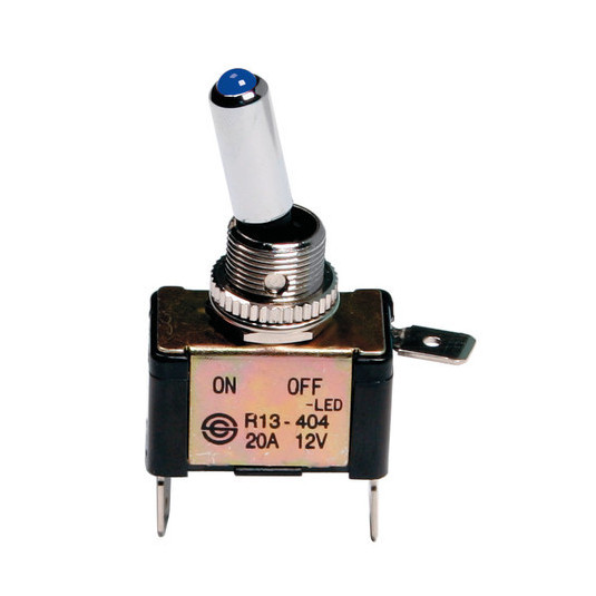 Spínač páčkový 12 V 20 A modrý Model 2