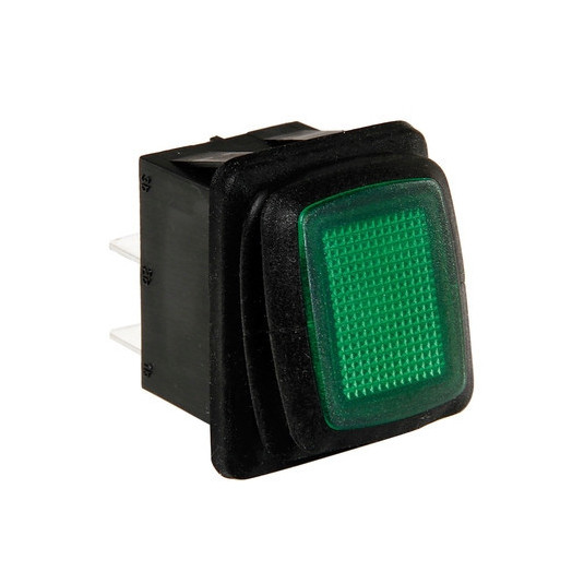 Spínač so zeleným indikátorom, vodotesný 10A 12/24V