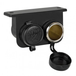 Zásuvka s uzáverom dvojitá 12/24 V do 15 A