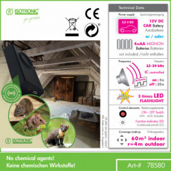 Plašič kún a hlodavcov duálne napájanie