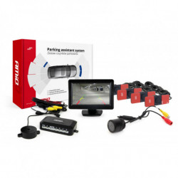 Asistenty parkovania TFT01 4,3 s kamerou HD-301-IR 4-senzorové čierne vnútorné
