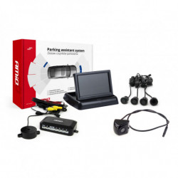 Asistenty parkovania TFT01 4,3 s kamerou HD-310 4-senzorové, čierne GOLD