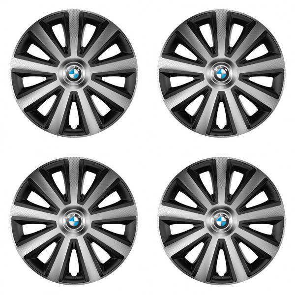 puklice pre BMW 14 Aviator carbon silver&black